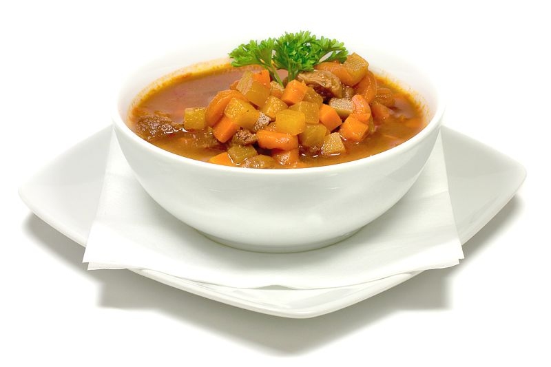 Szürkemarhagulyás csipetkével