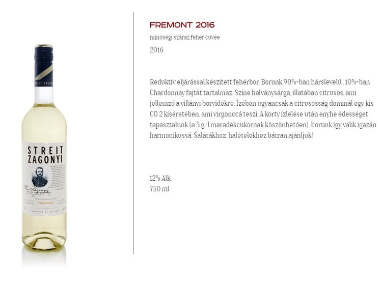 #htmlcaption_882 Streit-Zágonyi Fremont 0,75 L